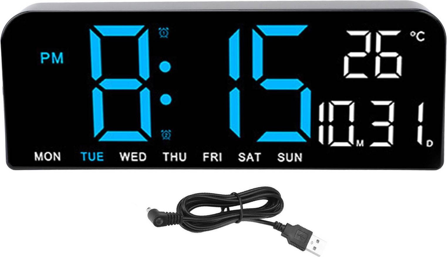 Large digital clock Tooarts Digital Large LED Alarm Clock