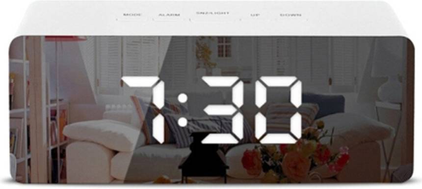 Keshen LED Mirror Alarm Clock Digital Snooze Table Clock