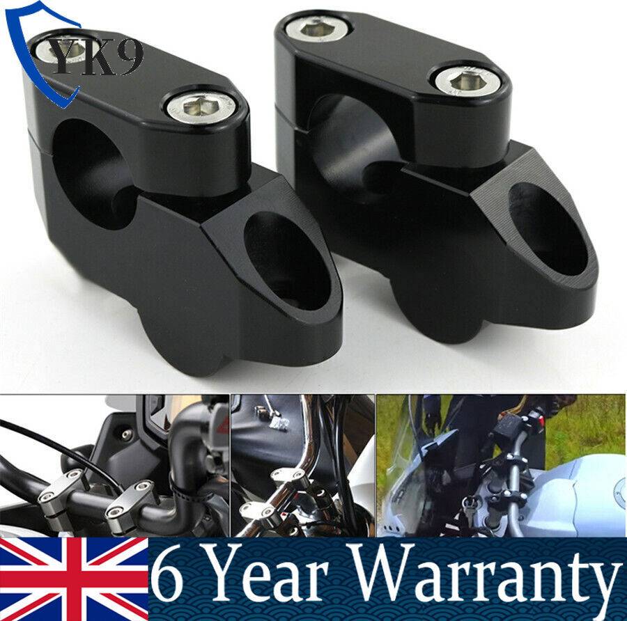 Motorcycle Handlebar Risers - Black Aluminium