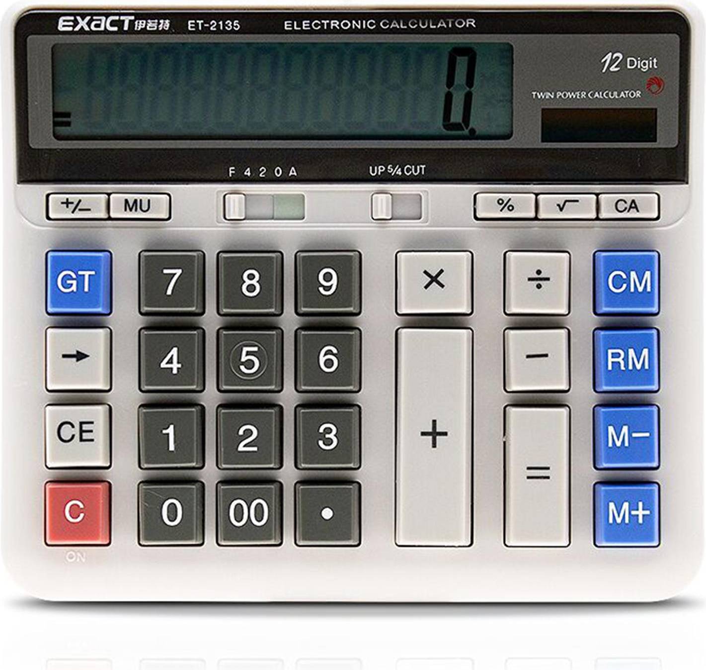 Neoglint Large Computer Electronic Calculator Counter Solar & Battery Power 12 Digit Display