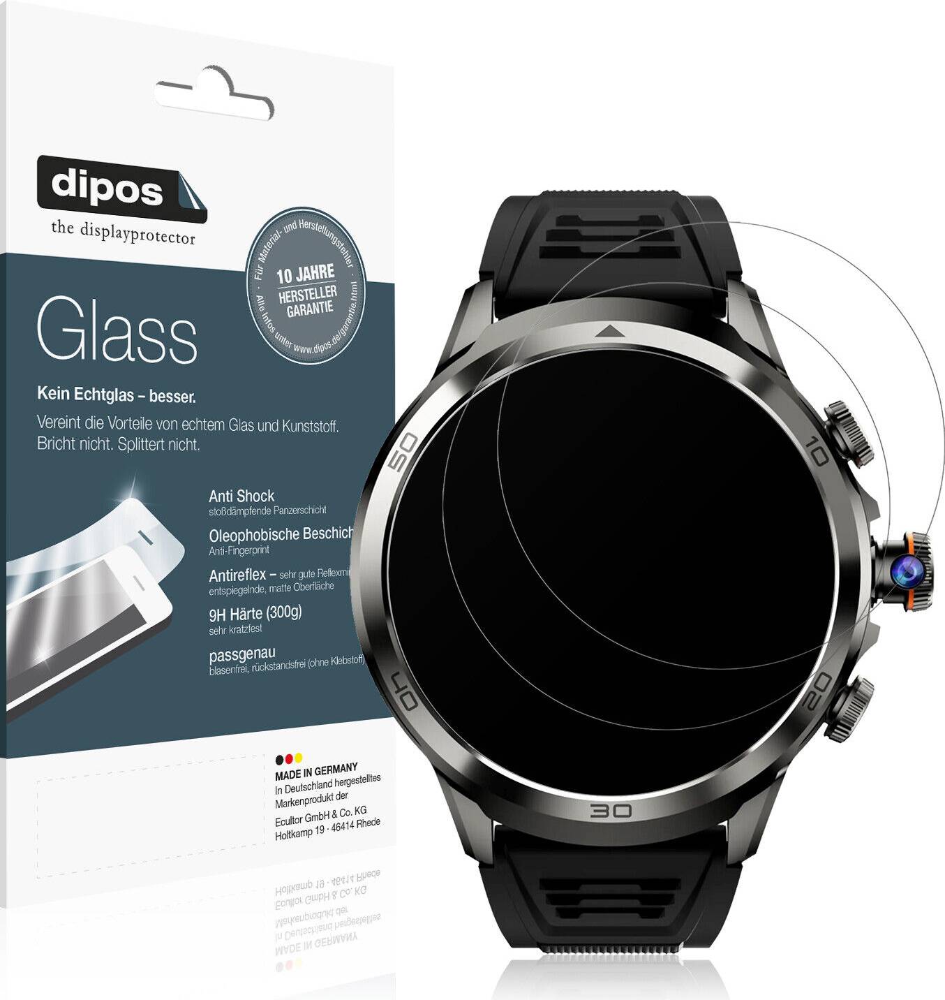 Dipos 2x Screen Protector Rogbid Model R2 Smartwatch