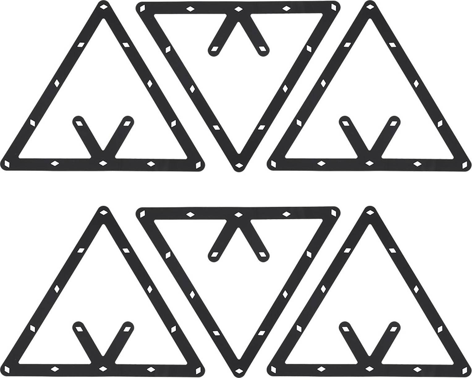 6 Pcs Set Billiard Rack Black Triangle Ball Holder