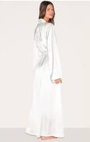 Satin kimono PrettyLittleThing Embroidered Satin Maxi Robe - White
