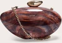 PrettyLittleThing Gradient Shell Hard Clutch Bag - Brown