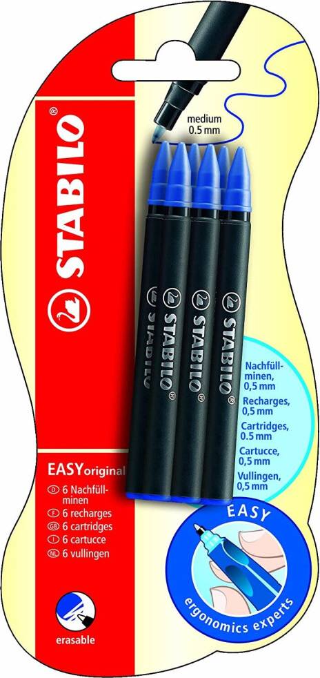 Stabilo Easy Original Refill Ink Cartridges - Blue