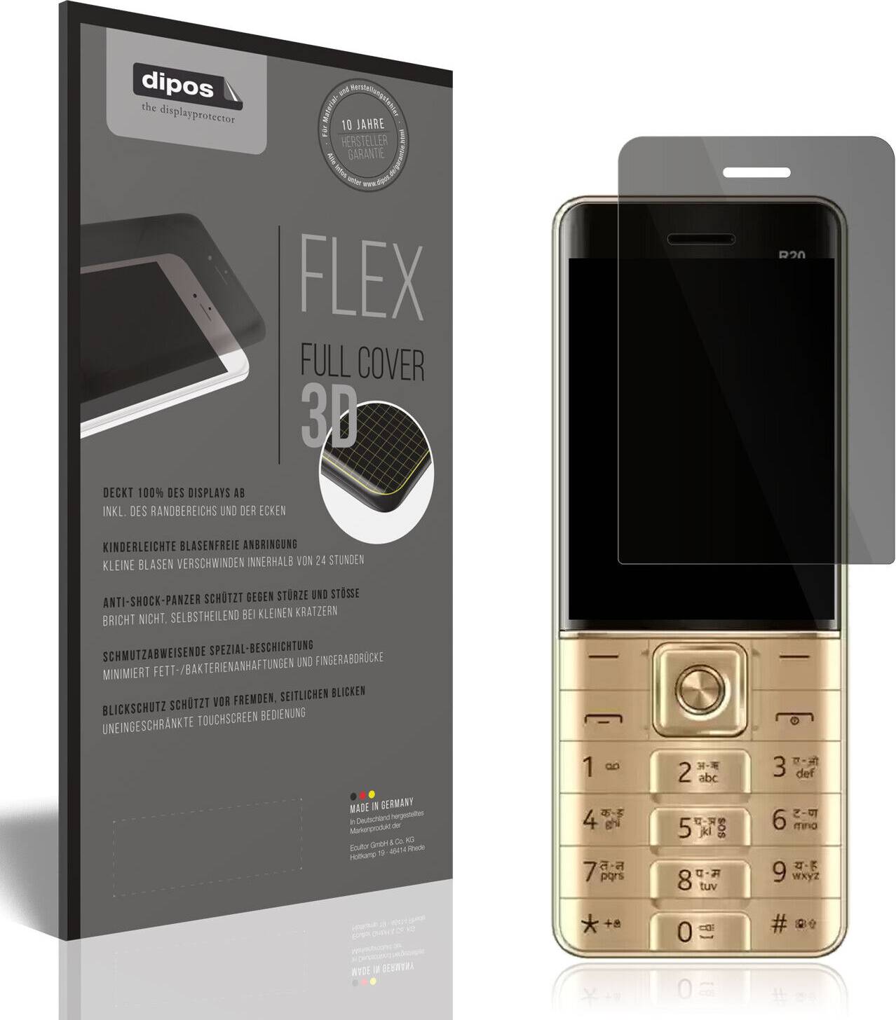 Dipos Full Cover Privacy Film for Cellecor R20 Screen Protector