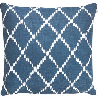 Chhatwal & Jonsson Ikat Kerela Pudebetræk 50x50cm / Hvid - Pyntepuder & Betræk Hør Blå - CC290144-2
