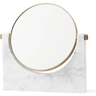 Audo Copenhagen Mirrors And Clocks - ‘Pepe’ marble mirror, black in Black Marble, brass, glass mirror