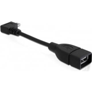 Delock USB 2.0 OTG-kabel Micro USB-B han vinklet til USB-A hun 11 cm