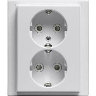 ABB dobbelt schuko stikkontakt hvid