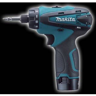 Skruetrækker Makita DF030DWE; 10,8 V; 2x1,3 Ah batt.