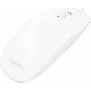 LogiLink Mouse optical white flat - Mus - Optisk - 3 knapper - Hvid
