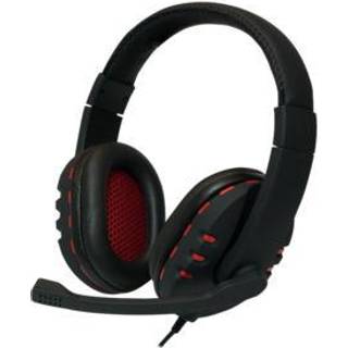 LogiLink Stereo headset 1x USB-A plug boom microphone gaming black/red