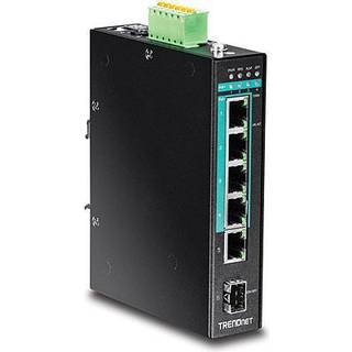 TRENDnet TI-PG541 5-Port Hardened Industrial Gigabit PoE+ DIN-Rail Switch