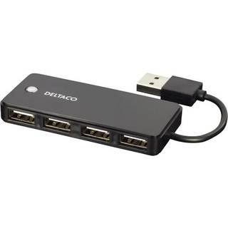DELTACO DELTACO USB 2.0 hub, 4xType A hun, sort 7340004686620