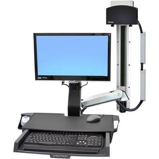 Ergotron StyleView Sit-Stand Combo System with Worksurface and Small Black CPU Holder