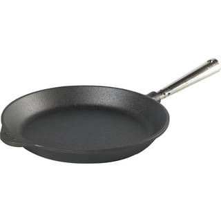 Skeppshult Professional Pfanne 26 cm - Gusseisen mit Edelstahlgriff - Schwarz,Silber