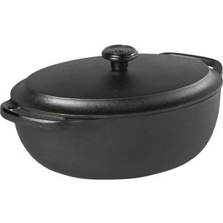 Skeppshult Bräter oval 30x20 cm / 4 L - Gusseisen mit Deckel - Schwarz