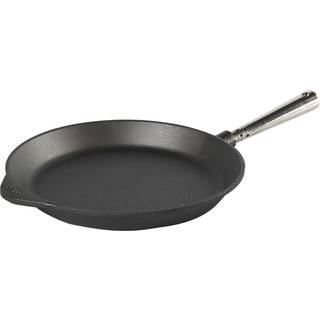Skeppshult Professional Pfanne 28 cm - Gusseisen mit Edelstahlgriff - Schwarz,Silber