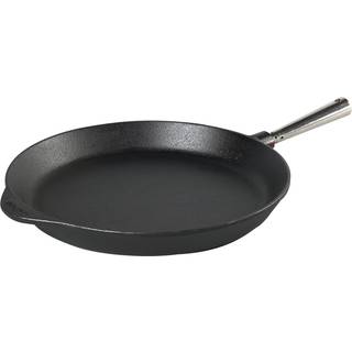 Skeppshult Professional Pfanne 36 cm - Gusseisen mit Edelstahlgriff - Schwarz,Silber