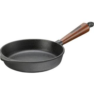 Skeppshult Traditional Servierpfanne 20 cm - Gusseisen mit Buchenholzgriff - Braun,Schwarz