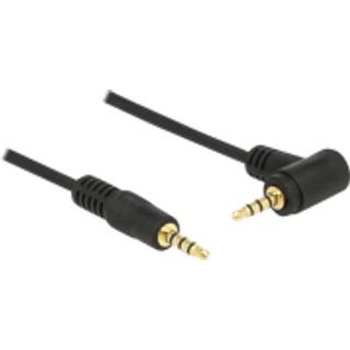 Delock Stereo Jack Kabel 3,5 mm 3-benet han-til-han vinklet 1m - Sort