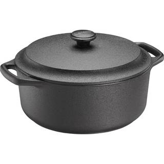Skeppshult Bräter rund 24 cm / 4 L - Gusseisen mit Deckel - Schwarz