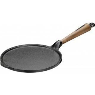 Skeppshult Walnuss Pfannkuchenpfanne 23 cm - Gusseisen mit Walnussholzgriff - Braun,Schwarz