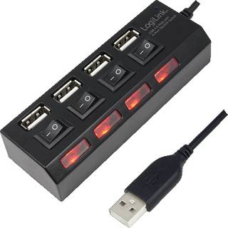 LogiLink USB 2.0 HUB 4-port with ON/OFF switch USB hub - 4 ports