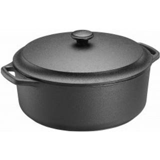 Skeppshult Bräter rund 28,5 cm / 7 L - Gusseisen mit Deckel - Schwarz