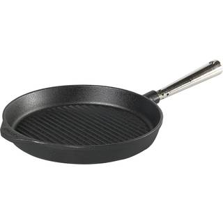Skeppshult Professional Grillpfanne 25 cm - Gusseisen mit Edelstahlgriff - Schwarz,Silber