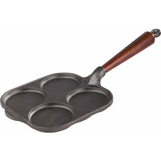 Skeppshult Walnuss Eierpfanne 20x20 cm - Gusseisen mit Walnussholzgriff - Braun,Schwarz