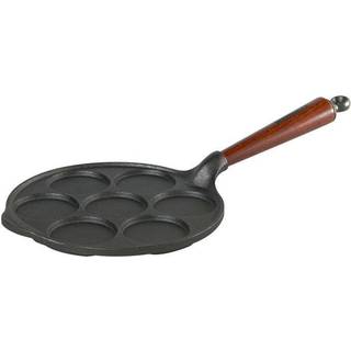 Skeppshult Traditional Mini-Pfannkuchenpfanne 23 cm - Gusseisen mit Buchenholzgriff - Braun,Schwarz