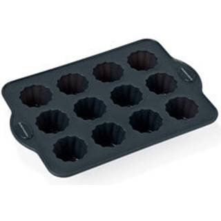 s Portionsform, rillet 12 huller, sort