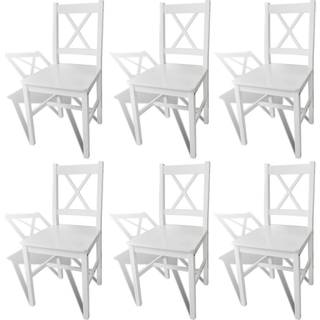 Spisebordsstole Fyrretræ - 6 / Hvid