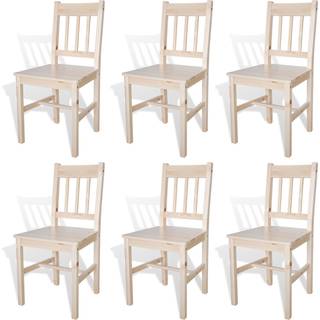 Spisebordsstole Fyrretræ - 6 / Beige