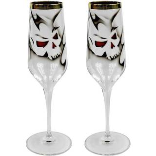 Skull Champagneglas Guld 23cl, 2-pak - Nybro