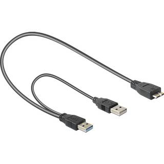 Delock Adapter 0.2m. Usb A Micro-usb B Grå