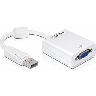 Delock Adapter DisplayPort 1.2 han til VGA hun - Hvid
