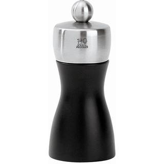 Peugeot Fidji Salzmühle 12 cm Buchenholz schwarz matt - Stahlmahlwerk - Schwarz,Silber