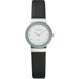 Skagen 358XSSLBC Freja Sølvfarvet/Læder Ø22 mm