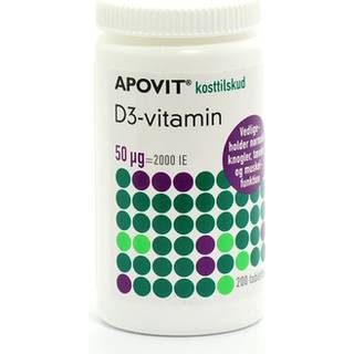 Apovit D3-vitamin tabletter (50 mikg) 200 stk