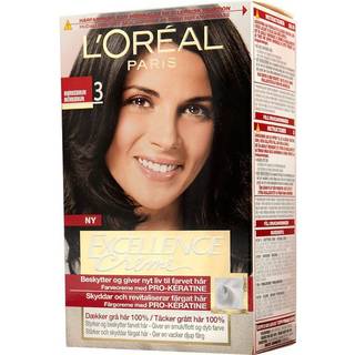 Permanent hårfarve 3 Dark Brown m. balsam m. pro-keratin, ceramid og kollagen (På lager i varehus)