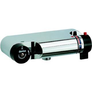 Damixa TMC Brusebatteri i krom m/Termostat, u/Rosetter, m/sort greb