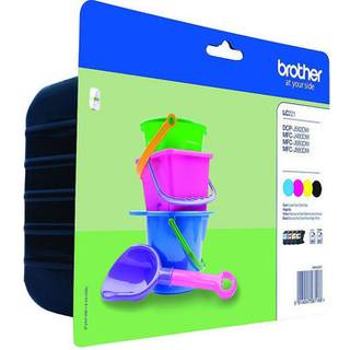 Brother LC221 Value Pack BK/C/M/Y Ink Original