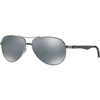 Ray - Ban Mand RB8313 CARBON FIBRE 004/K6 Solbriller Metal Grå Sølv Pilot Polariseret