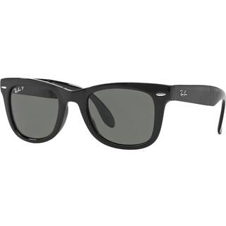 Ray - Ban Mand RB4105 FOLDING WAYFARER 601/58 Solbriller Injiceret Sort G15 Firkantet Polariseret