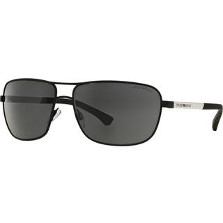 Emporio Armani EA2033 309487 64 Solbriller Mænd Black - Black Rubber - 64mm