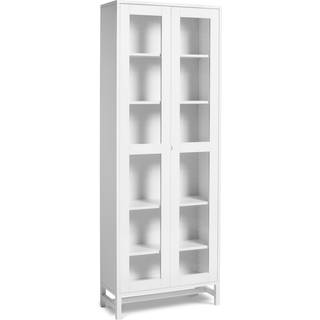 Mavis Falsterbo Skab 190 Cm Glass Doors t - Skabe & Vitrineskabe Birk Hvid - 1E973H