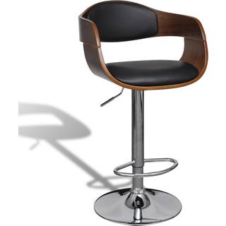 Barstol Bøjet Træ Og Kunstlæder - 1 / Sort og mørkebrun